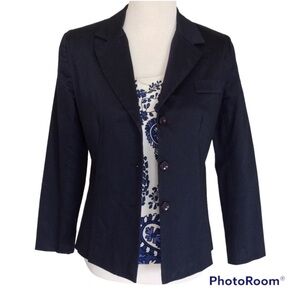 Vintage 90s Y2K Leslie Stuart Navy Blazer Jacket 8P
